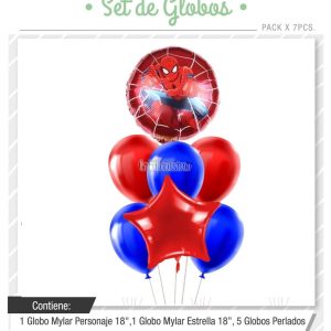 Set Globos SPIDERMAN 7 Pcs