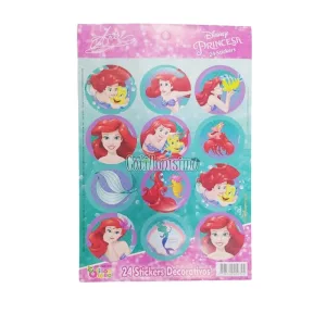 Stickers Autoadhesivos La Sirenita x24 Unidades Licencia Oficial