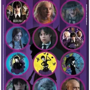 Stickers Autoadhesivos Merlina x24 Unidades Licencia Oficial