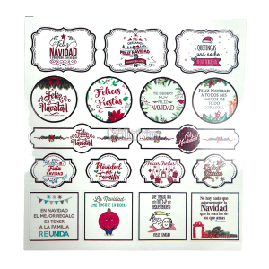Stickers Vinilo Transparente Navidad x17 Unidades