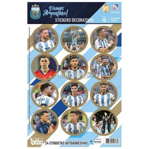 Stickers Autoadhesivos Argentina x24 Unidades Licencia Oficial