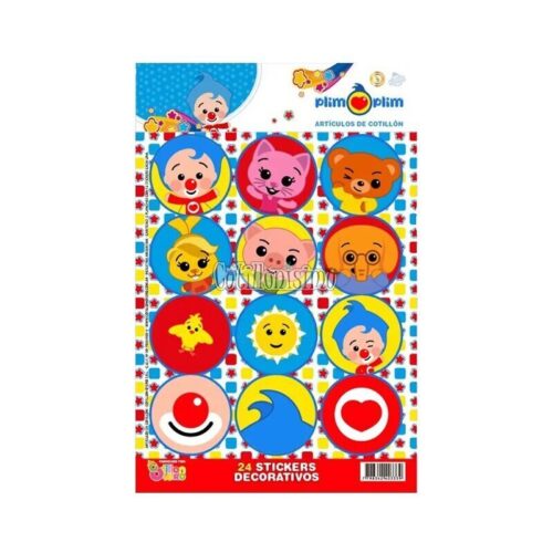 Stickers Autoadhesivos Plim Plim x24 Unidades Licencia Oficial