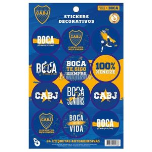 Stickers Autoadhesivos Boca Juniors x24 Unidades Licencia Oficial
