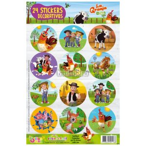 Stickers Autoadhesivos La Granja de Zenon x24 Unidades Licencia Oficial