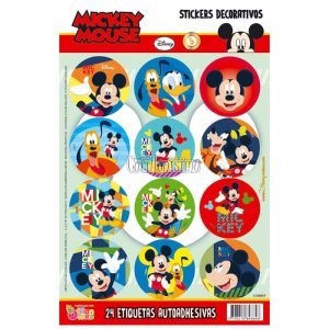 Stickers Autoadhesivos Mickey Mouse x24 Unidades Licencia Oficial