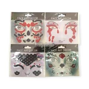 Tatuaje Temporario para la Cara Halloween con Glitter