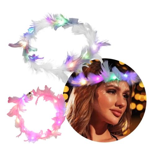 Tiara Luminosa con Plumas (LED)