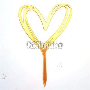 Topper para Torta SILUETA CORAZON Dorado