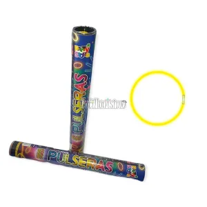 Tubo Pulseras Quimicas X 15 Unidades Color Amarillo Neon