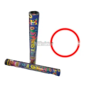 Tubo Pulseras Quimicas X 15 Unidades Color Rojo Neon
