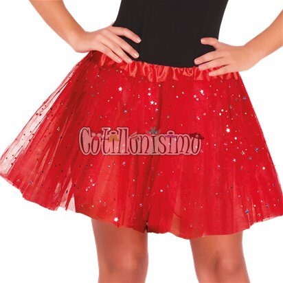 Pollera Tutú con Tul Color ROJO