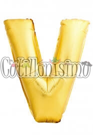 Globo Letra Inflable V Dorada 80cm