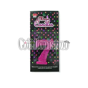 Vela Gibreada Numero 7 Color Fucsia Magic Candles