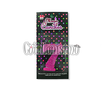 Vela Gibreada Numero 7 Color Fucsia Magic Candles