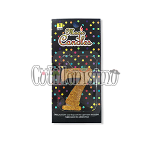 Vela Gibreada Numero 7 Color Dorado Magic Candles