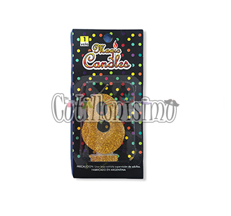 Vela Gibreada Numero 8 Color Dorado Magic Candles