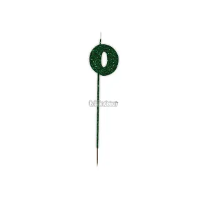 Vela Pinche Gibreada Nº0 Color Verde Oscuro