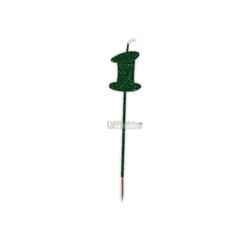 Vela Pinche Gibreada Nº1 Color Verde Oscuro