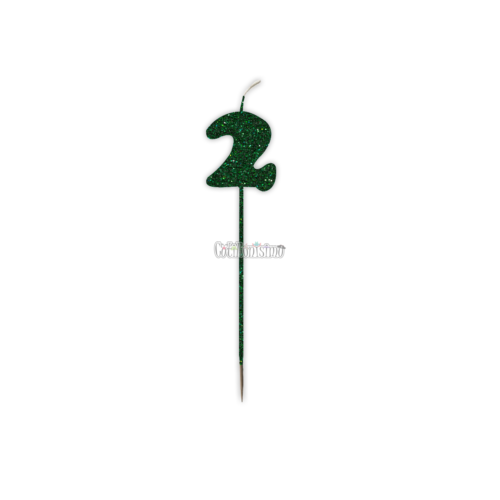 Vela Pinche Gibreada Nº2 Color Verde Oscuro