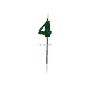 Vela Pinche Gibreada Nº4 Color Verde Oscuro