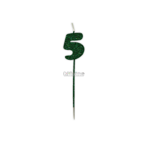 Vela Pinche Gibreada Nº5 Color Verde Oscuro