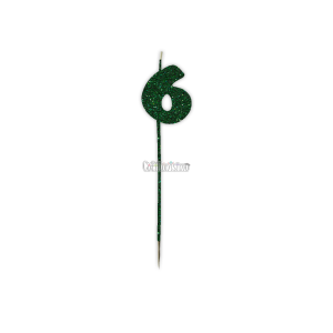 Vela Pinche Gibreada Nº6 Color Verde Oscuro