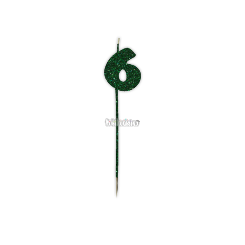 Vela Pinche Gibreada Nº6 Color Verde Oscuro