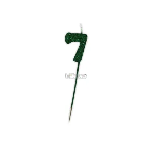 Vela Pinche Gibreada Nº7 Color Verde Oscuro