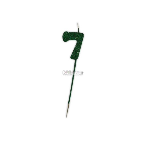 Vela Pinche Gibreada Nº7 Color Verde Oscuro