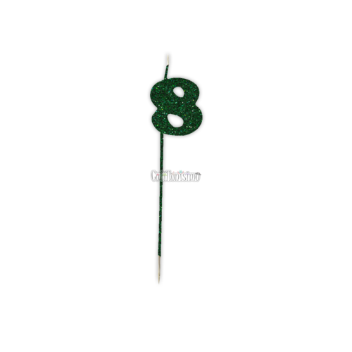 Vela Pinche Gibreada Nº8 Color Verde Oscuro