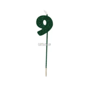 Vela Pinche Gibreada Nº9 Color Verde Oscuro