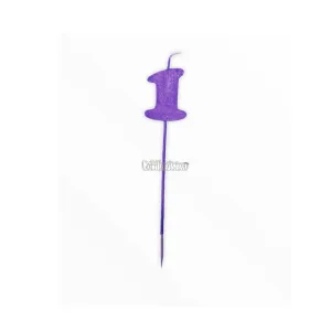 Vela Pinche Gibreada Nº1 Color Violeta