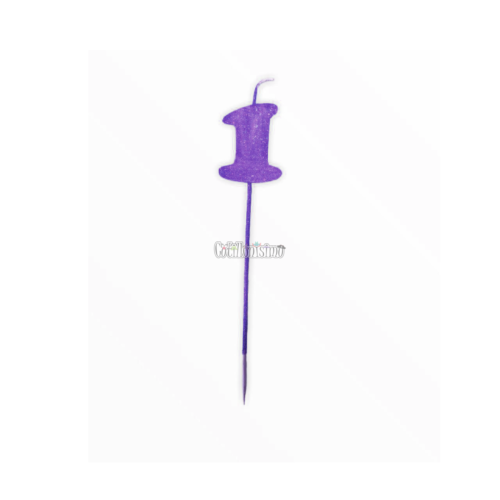 Vela Pinche Gibreada Nº1 Color Violeta