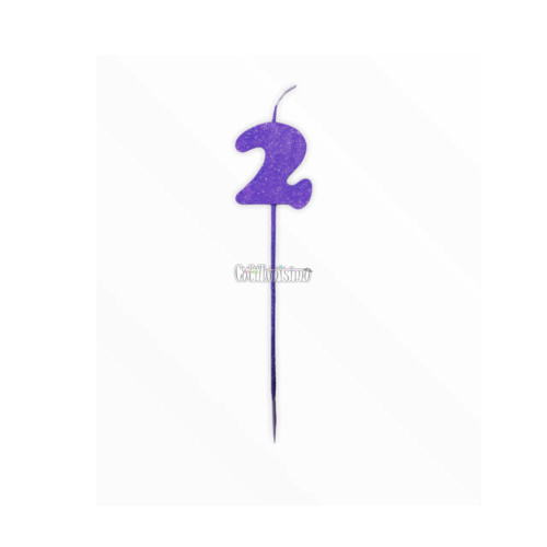 Vela Pinche Gibreada Nº2 Color Violeta