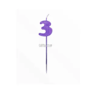 Vela Pinche Gibreada Nº3 Color Violeta