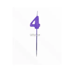 Vela Pinche Gibreada Nº4 Color Violeta