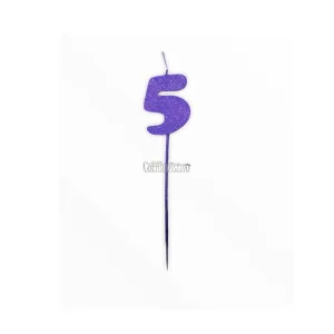 Vela Pinche Gibreada Nº5 Color Violeta