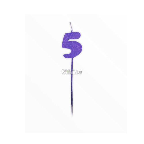 Vela Pinche Gibreada Nº5 Color Violeta