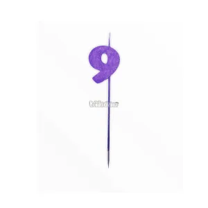 Vela Pinche Gibreada Nº9 Color Violeta