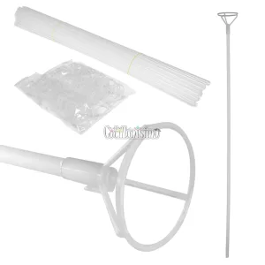 Alternative view of Base para Globos Individual Forma Flor Blanca Con Soporte