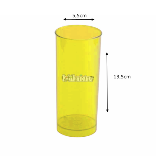 Vaso Trago Largo Acrilico Cristal Color Amarillo - Imagen 2