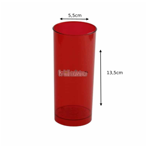 Vaso Trago Largo Acrilico Cristal Color Rojo - Imagen 2