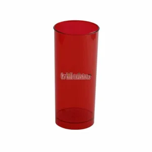 Vaso Trago Largo Acrilico Cristal Color Rojo