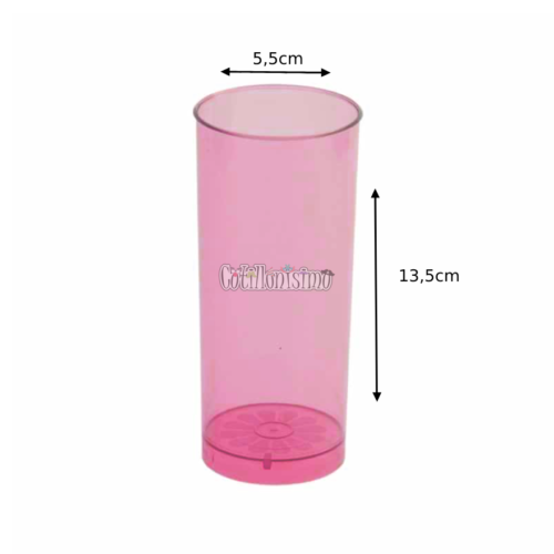 Vaso Trago Largo Acrilico Cristal Color Rosa - Imagen 2