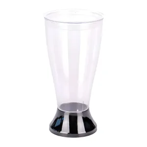 Vaso Imperial Acrilico Cristal con Pie Negro 350cc