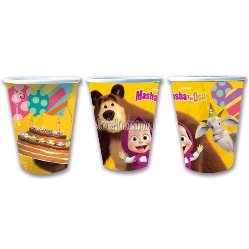 Vaso Polipapel Masha y el Oso X 8 Unidades - Oficial