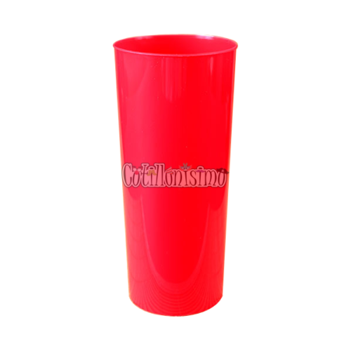 Vaso Trago Largo Plastico Rojo 280cc x10u
