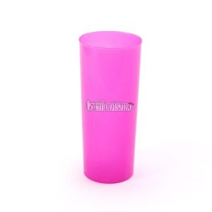 Vaso Trago Largo Plastico Rosa Fluo 280cc x10u