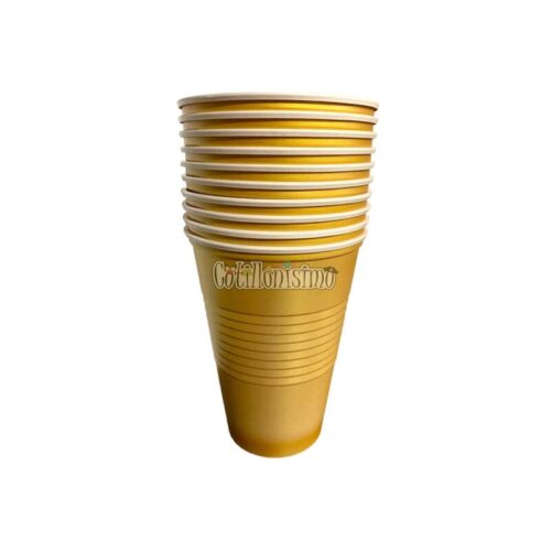 Vaso Tipo AMERICANO DORADO de Plástico Descartable 590 cc