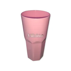 Vaso Facetado Plastico Rosa Pastel 410cc